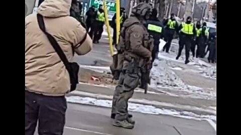 Windsor Police arresting people for "Mischief" at the Ambassador Bridge Blockade