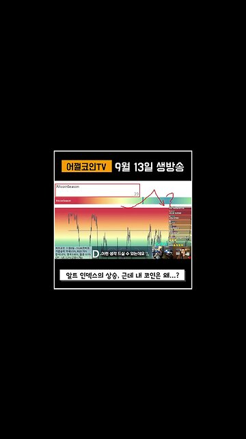 왜? 내 알트만 안올라? 불안해하지 마세요! 알트 인덱스 반등!|쩔코TV 9월13일 #코인전망 #코인분석 #차트공부 #현물etf