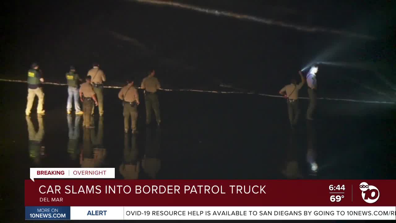 Car slams into Border Patrol truck