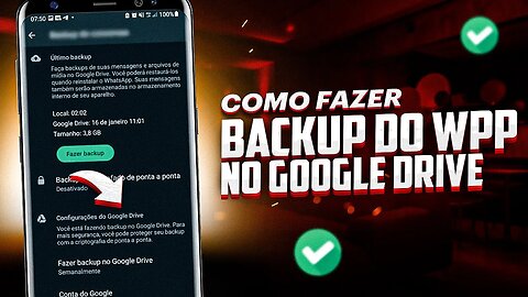 Como FAZER BACKUP DE CONVERSAS do WHATSAPP no GOOGLE DRIVE