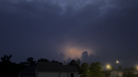 Wild lightning storm in NC