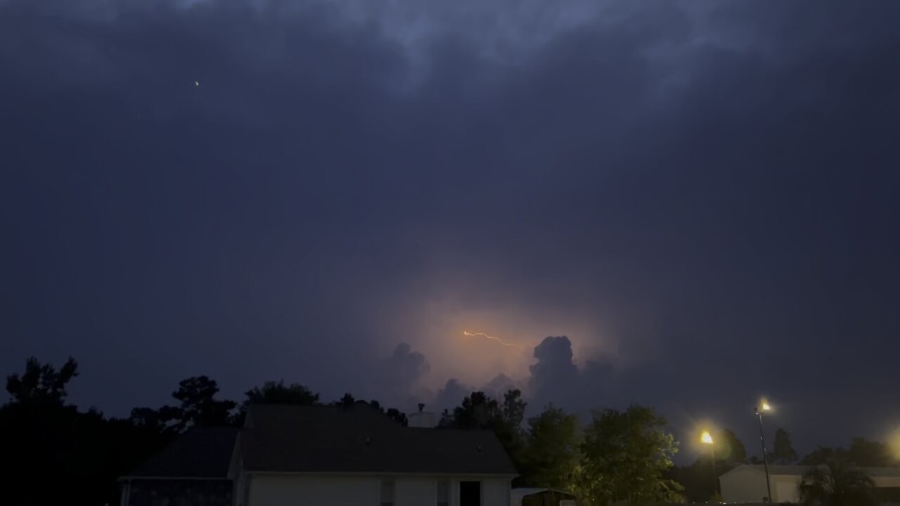 Wild lightning storm in NC