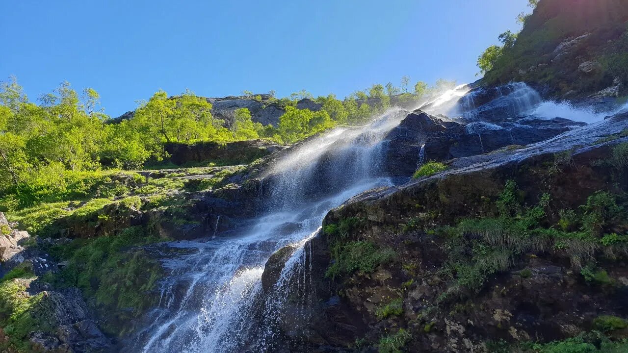 Steall waterfall hike Glen Nevis Scottish Highlands
