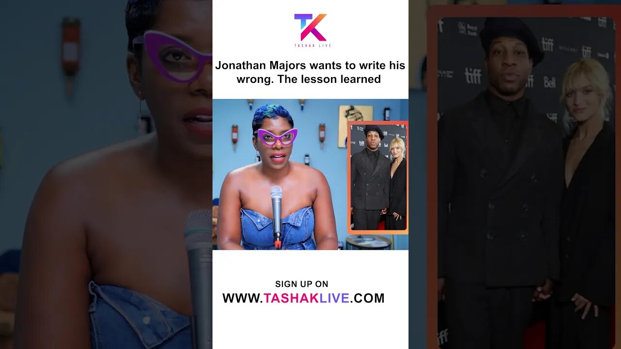 Jonathan Majors wants to write his wrong. The lesson learned