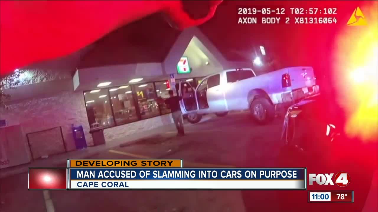 Man arrested for slamming into cars on purpose