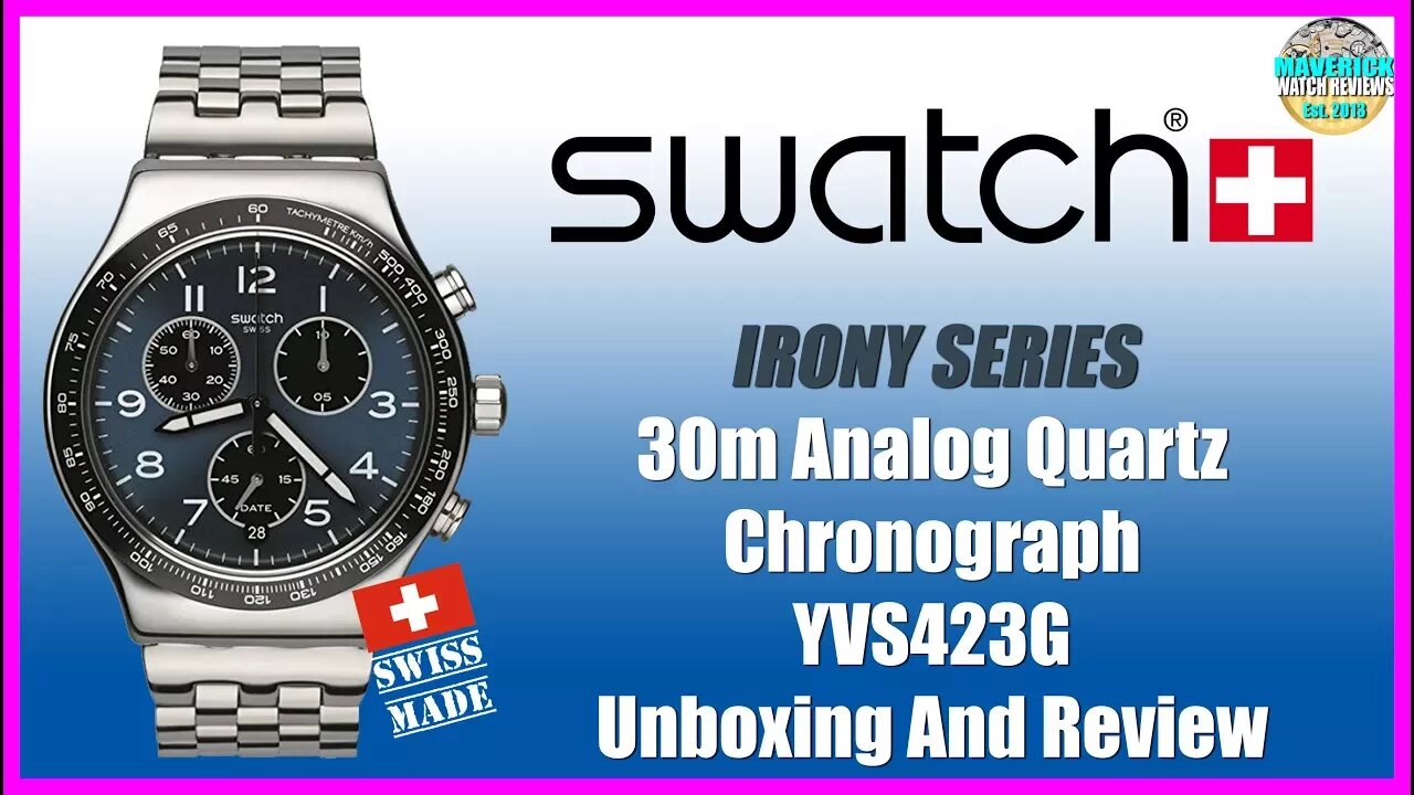 Some 80's Love! | Swatch Irony 30m Analog Quartz Chronograph YVS423G Unbox & Review