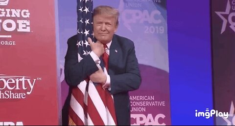 Trump Hugging The American Flag 🇺🇸