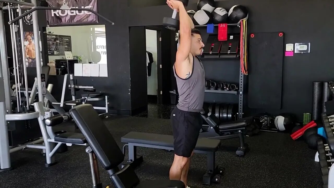 Standing Dumbbell Overhead Tricep Extension