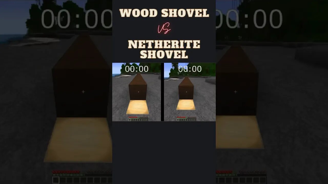 Wood Shovel Efficiency V Vs Netherite Shovel #shortvideo #minecraft #minecraftai #minecraftshorts