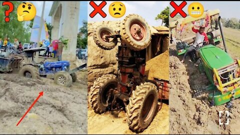 😰ये क्या हो गया🤦 farmtrack 60, John Deere tractor stuck in mud swaraj accident ultimate John Deere