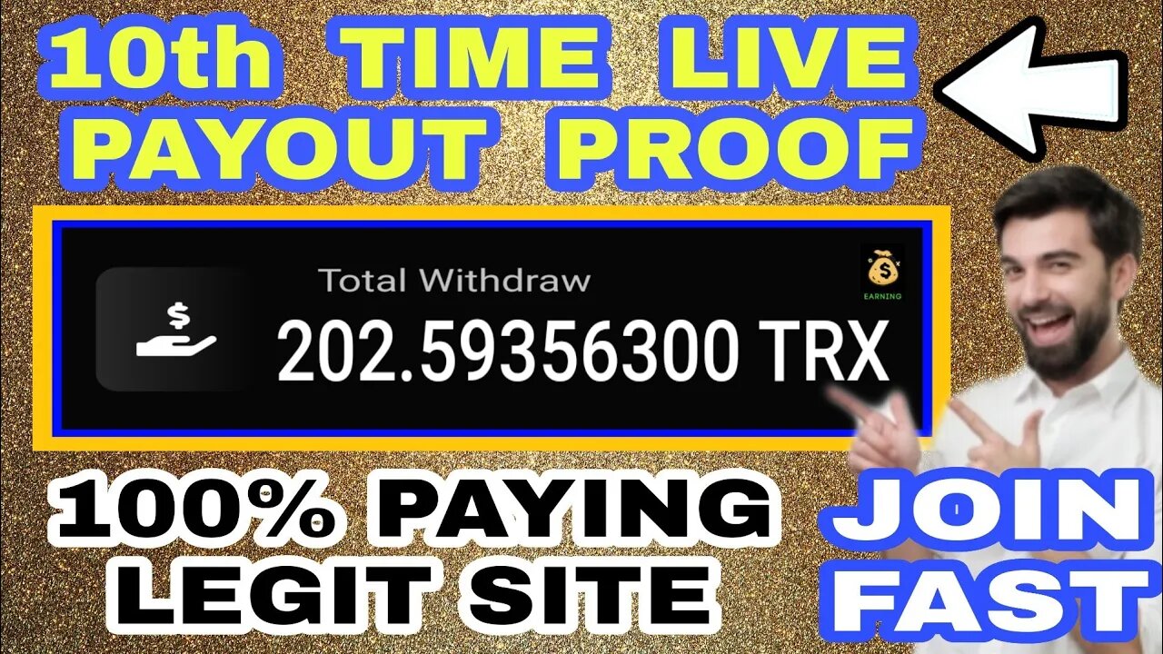 202 TRX LIVE PAYOUT PROOF || 10TH TIME LIVE WITHDRAWAL || 100% LEGIT SITE ||