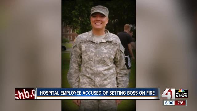 Hospital employee on trial, accused of setting boss on fire