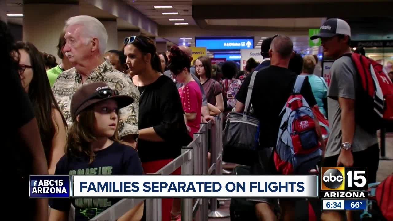 Families separated on flights during busy holiday season