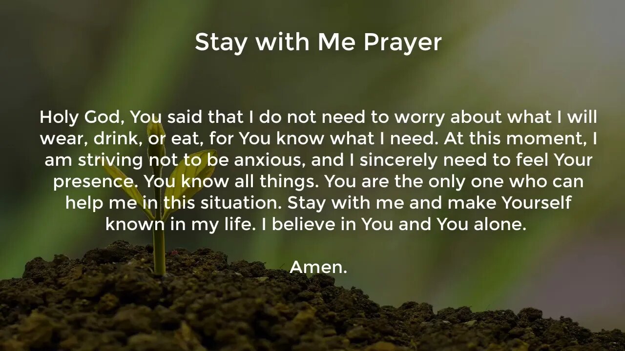 Stay with Me Prayer (Prayer for Financial Stability)