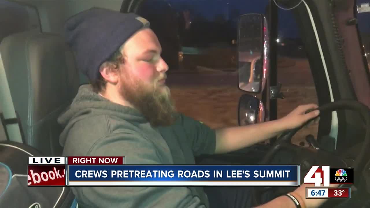 Crews pretreating roads in Lee's Summit