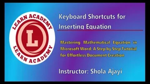 5 Keyboard Shortcuts for Inserting Equation