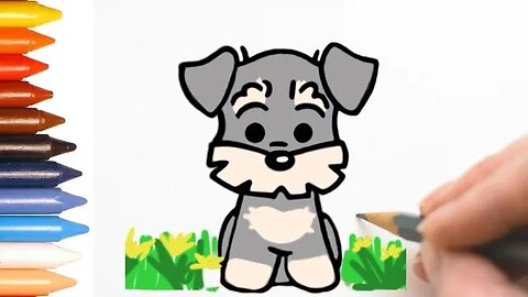 COMO DESENHAR CACHORRO KAWAII - SCHNAUZER- FÁCIL