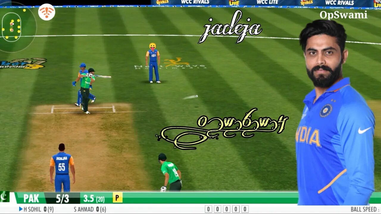 🔥 IND V/S PAK !! Ravindra Jadeja Over !! cricket top wickets || RC22 T20 World Cup || OpSwami