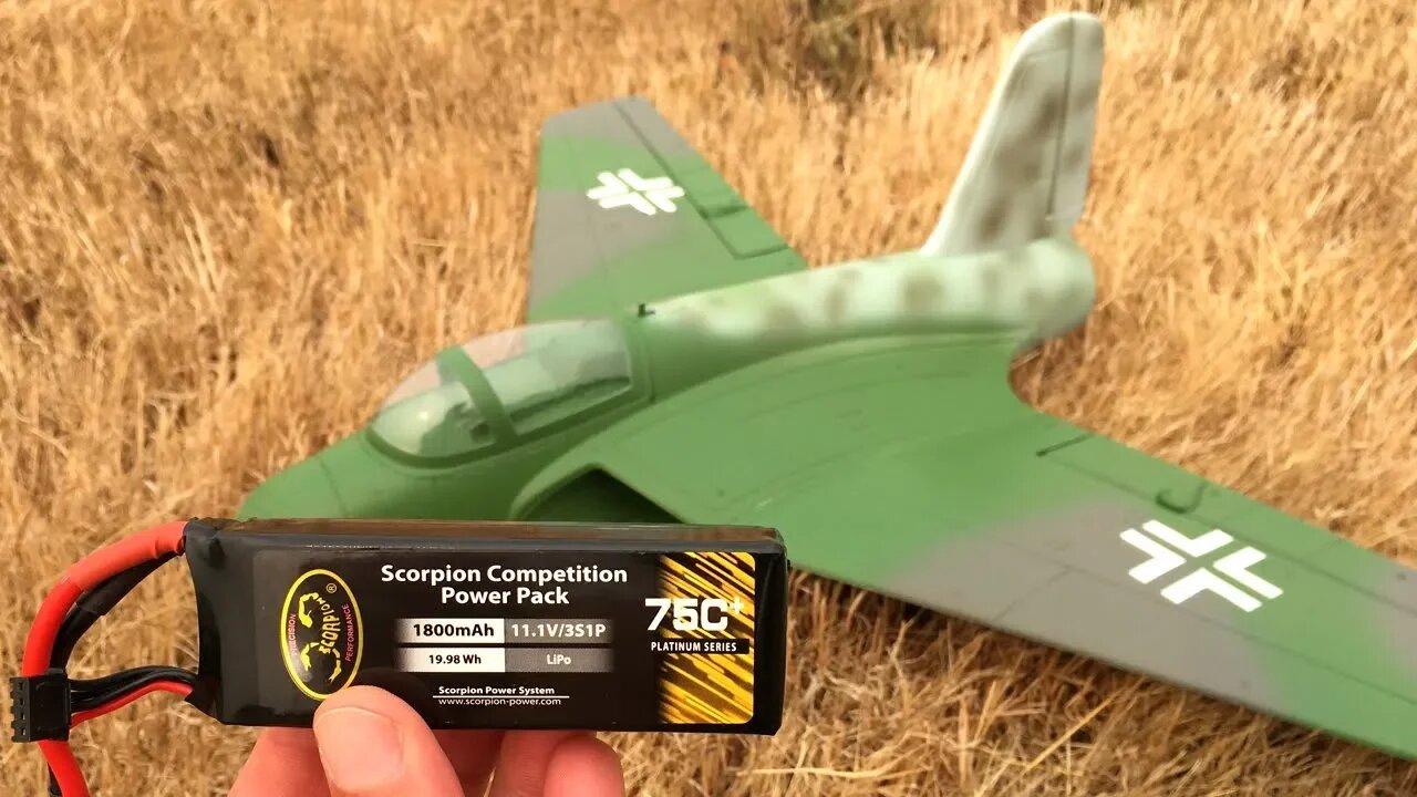 Freewing Lippisch P.15 64mm EDF Jet Test Flight With Scorpion 1800mAh 75C 3S Lipo Battery