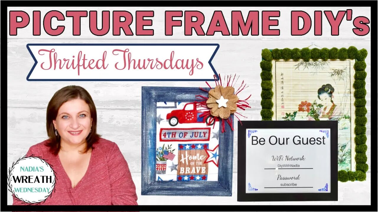 HOW TO REUSE THRIFT STORE OLD PICTURE FRAMES | EASY PATRIOTIC DIY | FAUX PLANT WALL ART FRAME