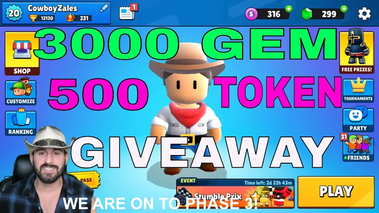 🔴 STUMBLE GUYS 3000 GEM + 500 TOKEN GIVEAWAY LIVESTREAM #stumbleguyslive #unlimitedblockdash