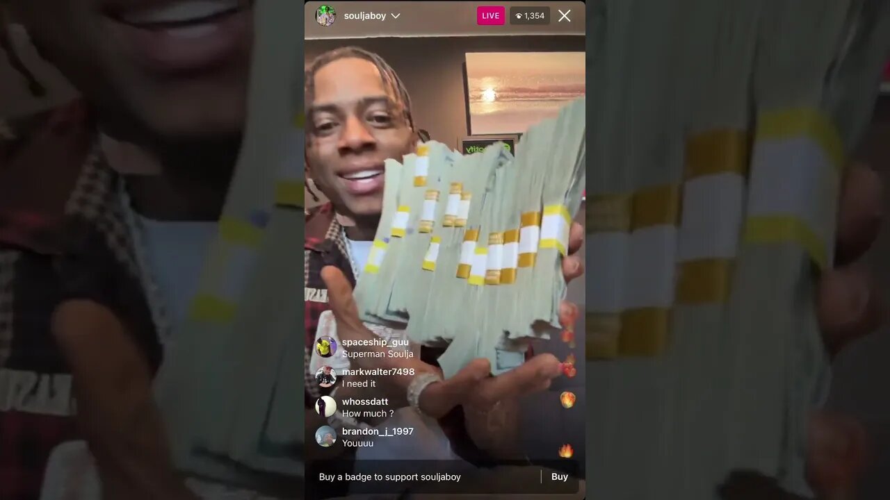 SOULJA BOY IG LIVE: Soulja Boy Roast NO JUMPER For Hating On His Gaming Idea & FLEX CASH🤑(06-03-23)