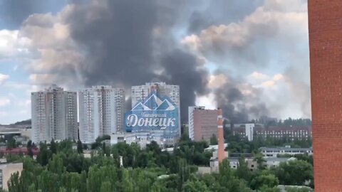 They're shelling Donetsk city again