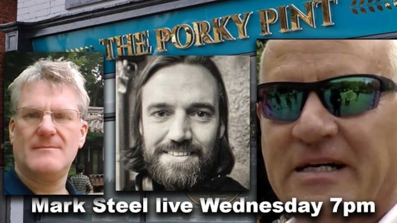 Mark Steele and Paul Henderson speaking at the Porky Pint