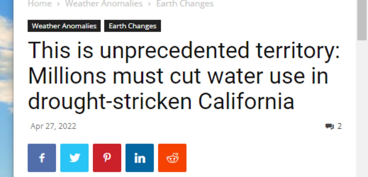 WATER SHORTAGES HAS CALIFORNIA MANDATE WATER USE REDUCTION & LAWN WATERING TO 1 DAY A WEEK