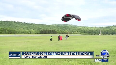 86-year-old grandmother goes skydiving