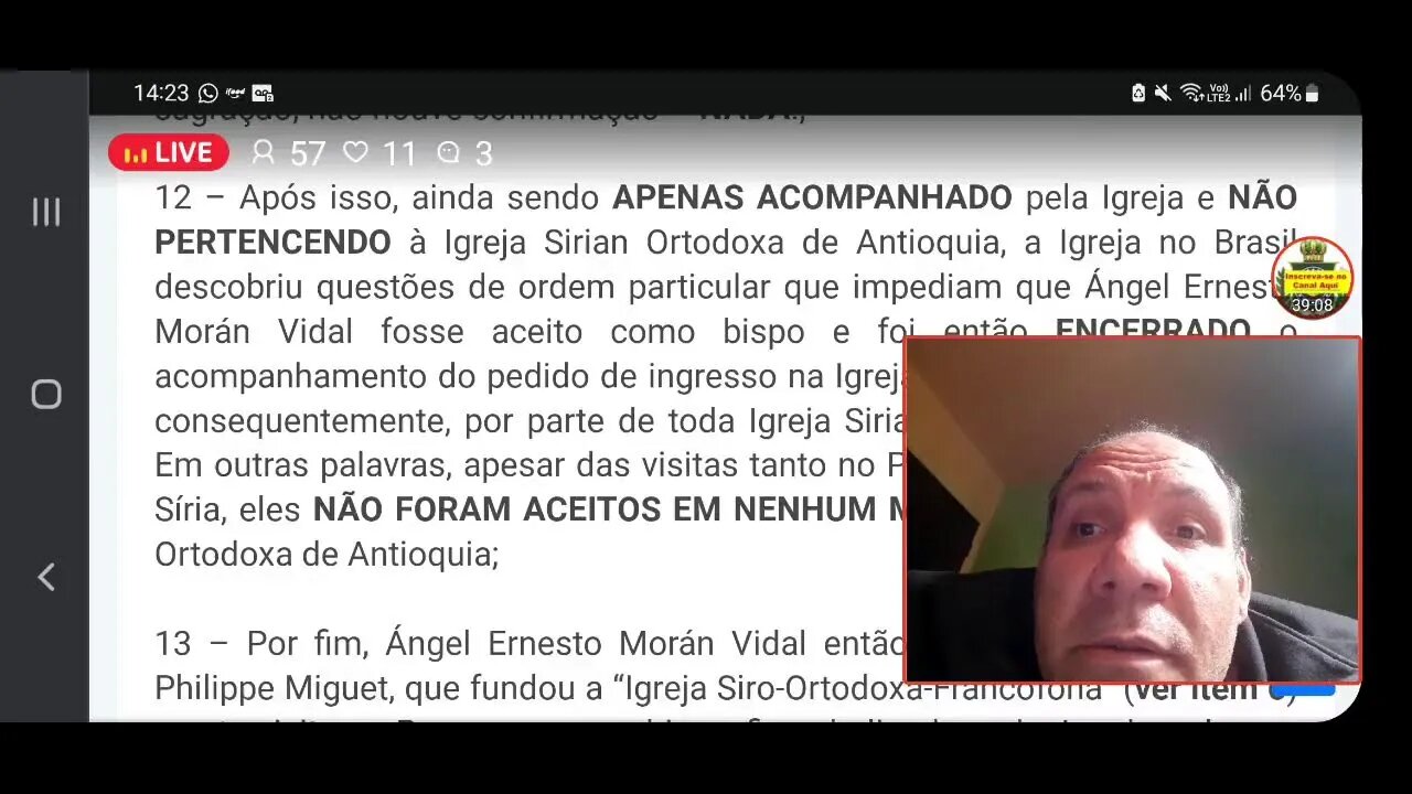 Ao vivo : De que igreja ortodoxa é o padre kelmon?