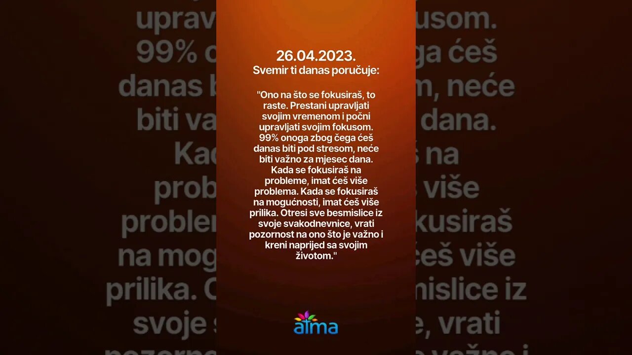 Poruka Svemira 26.04.2023. 💙