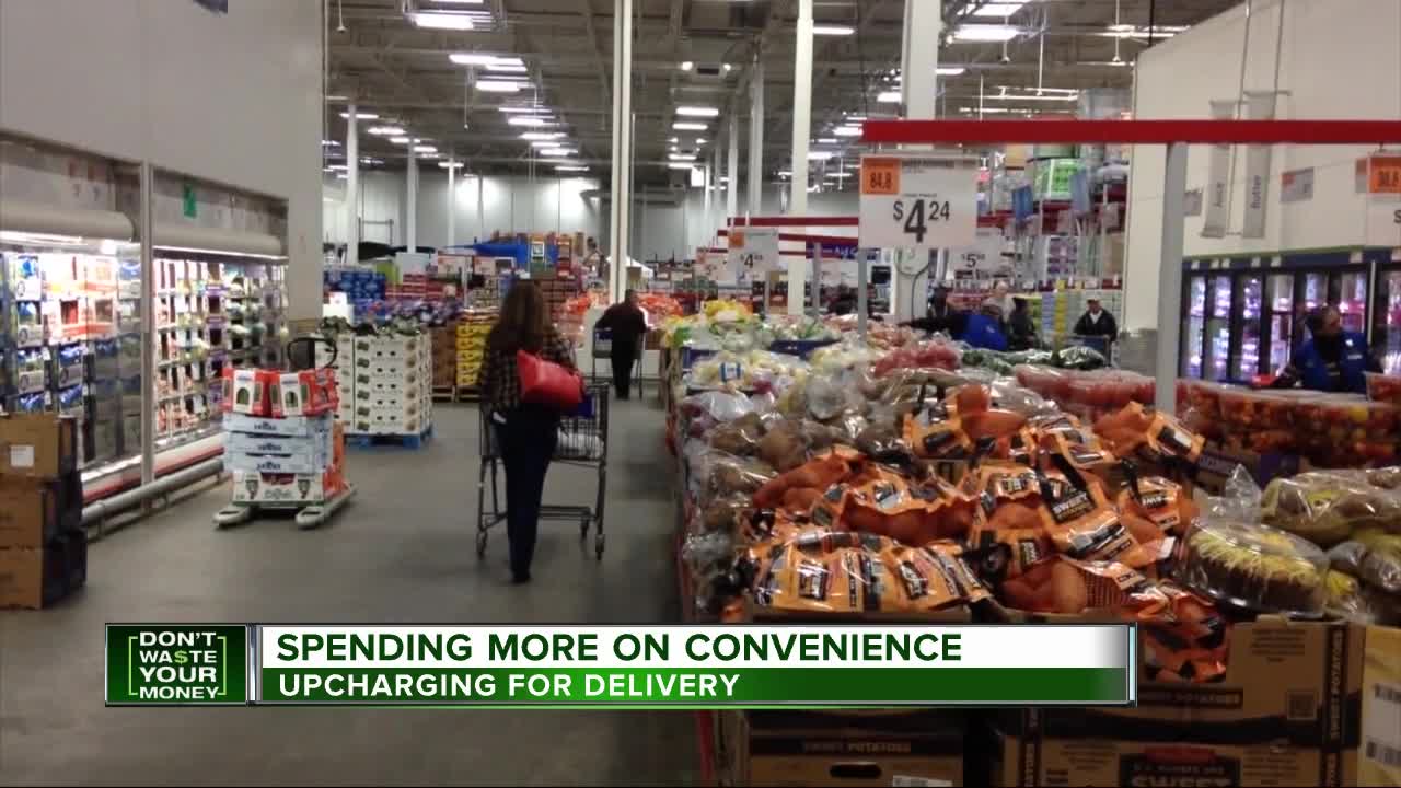 Spending more on convenience, upcharging for delivery