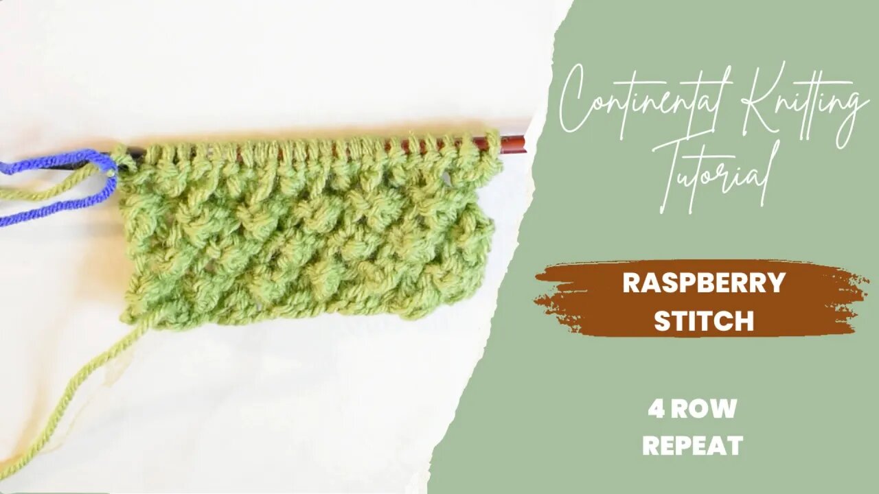 How to Knit the Raspberry Stich aka the Trinity Stitch Continental Style