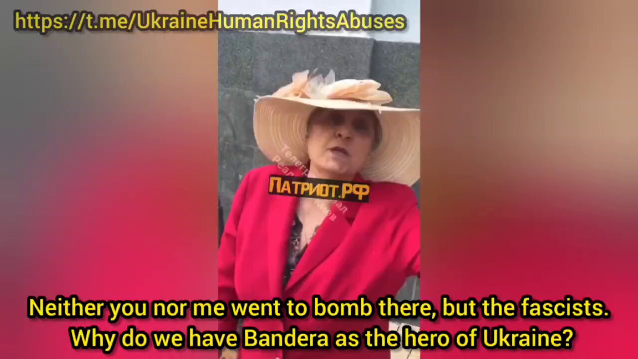 Woman says fascists bombed Donbass and questions Bandera as a hero in western Ukraine