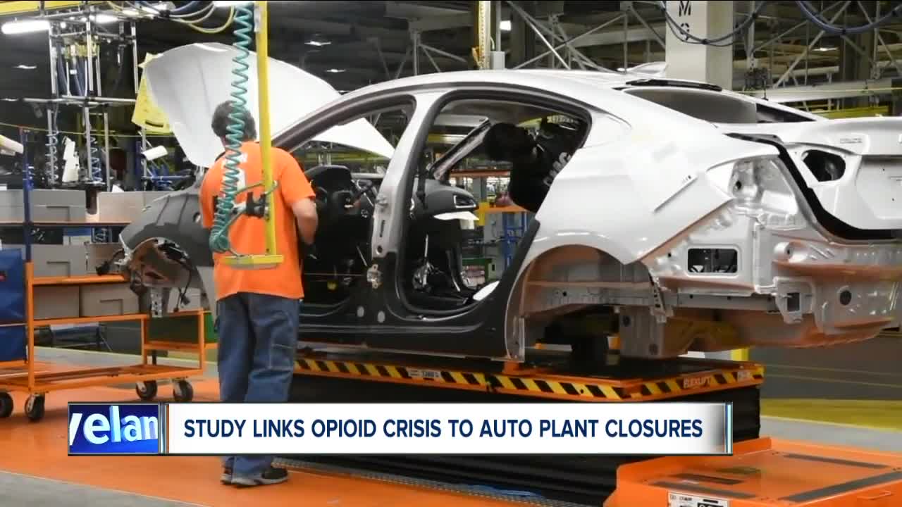 Study shows the link between number of auto plant closures and opioid death rates