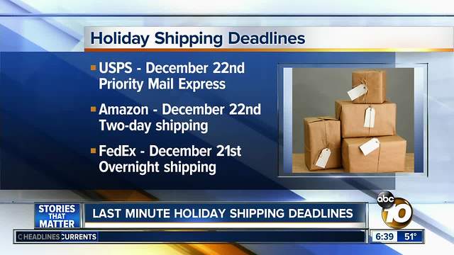 Holiday shipping deadlines are this week