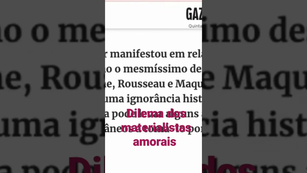 Dilema dos materialistas amorais