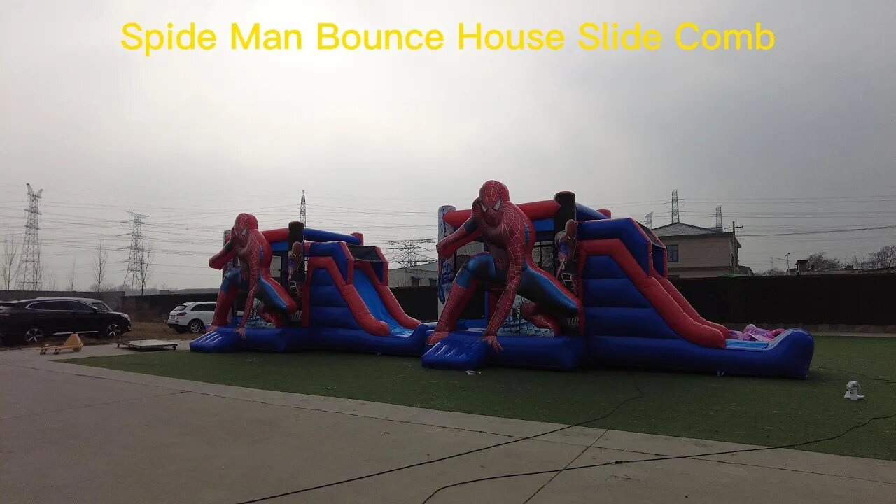 Spide Man Bounce House Slide Comb#factory bounce house#factory slide#bounce #bouncy #castle