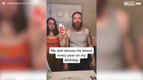 Pai explora vários estilos com a sua barba