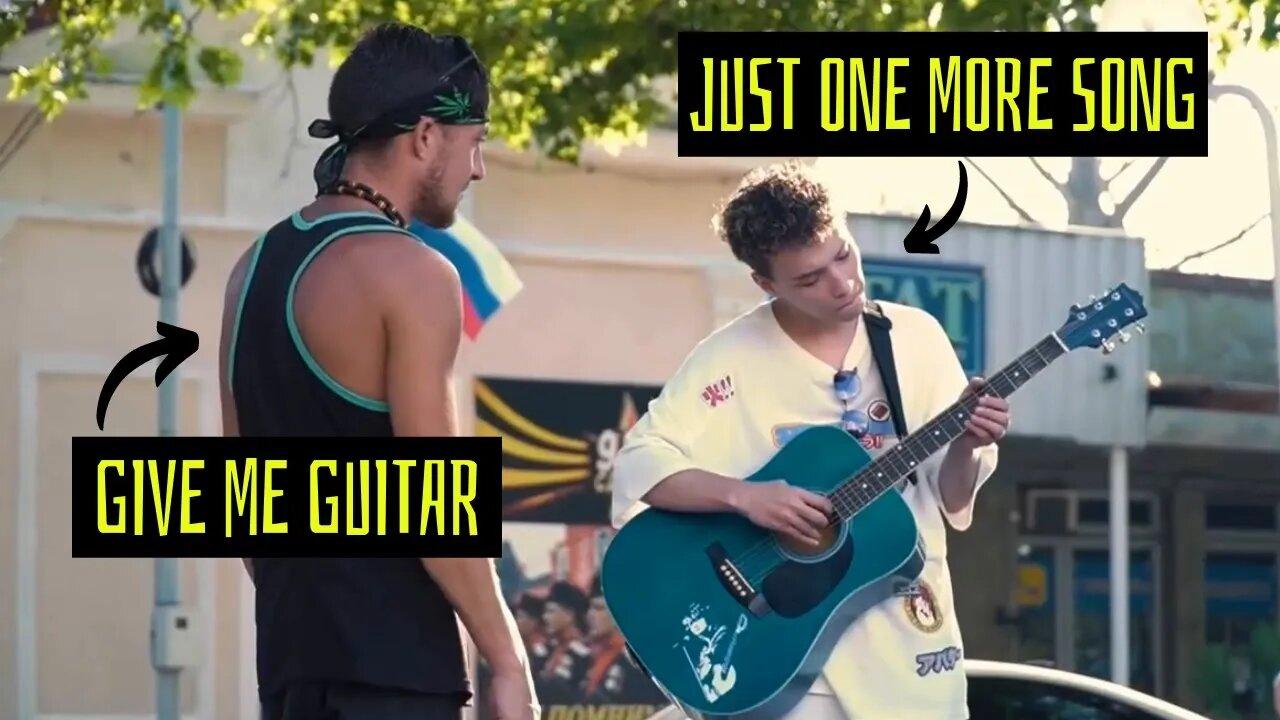 The GUITARIST pretends to be a BEGINNER with STREET MUSICIANS #12