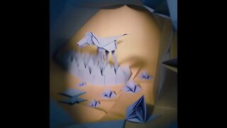 Deforum Hybrid Video Input/3D Experiment - Origami Face Spin - Stable Diffusion