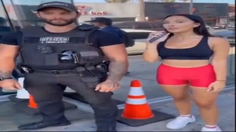 Security officer humiliates attractive internet influencer