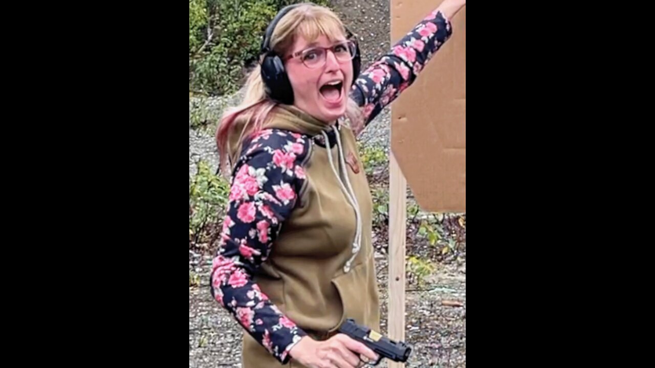 Wife showed me up shooting #shorts #guns #gunchannels #alaska #girl #hilarious #owned