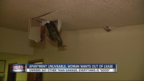 Apartment complex: 'Everything is good' even though a tree crashed through tenants ceiling