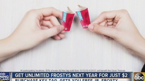 Get unlimited Wendy's Frosty's in 2017 for $2