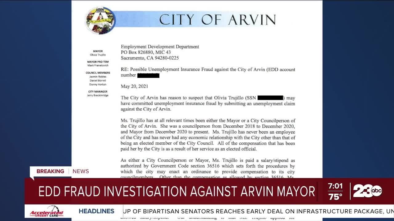 EDD Fraud Investigation into Arvin Mayor