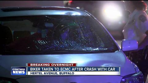 Biker taken to hospital after overnight crash in Buffalo