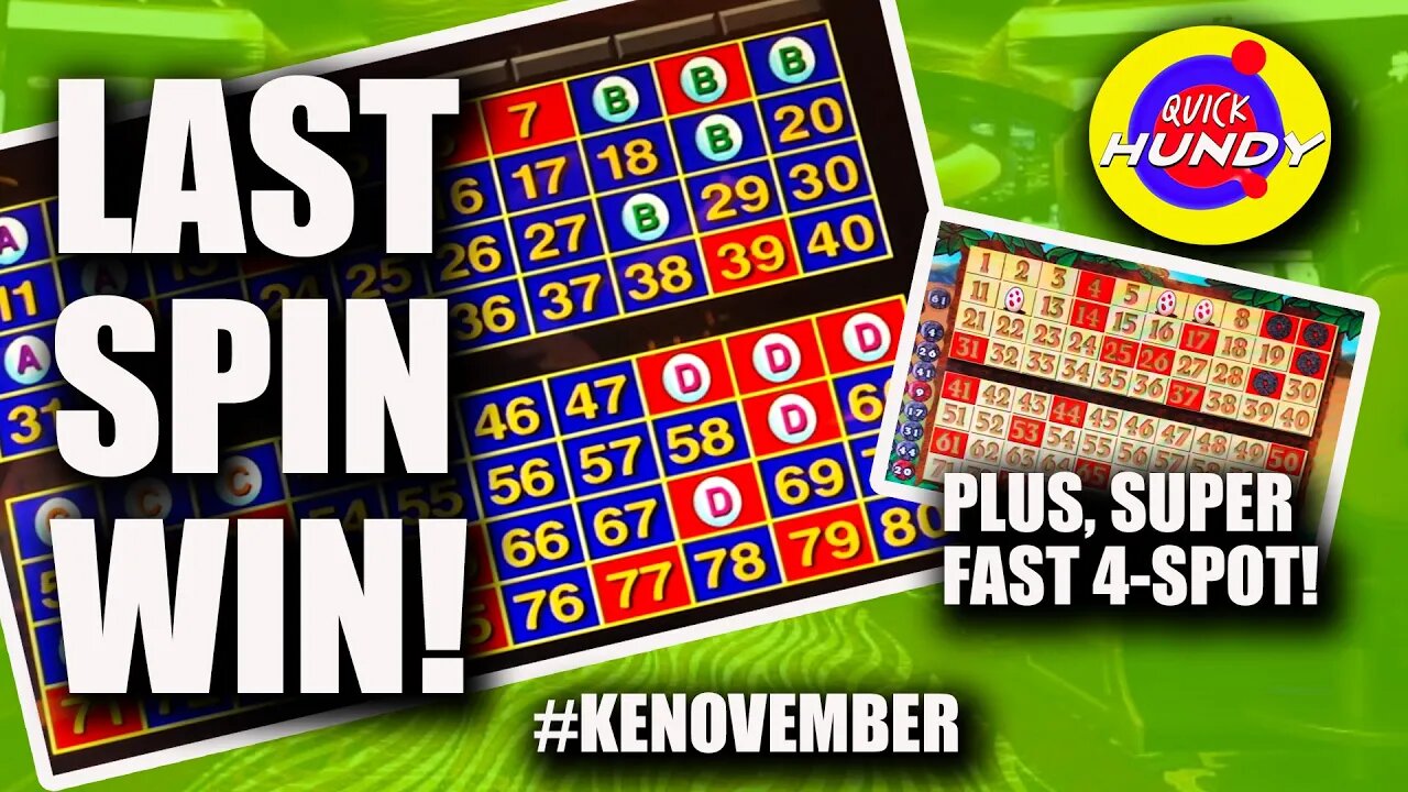 Last Spin WIN! Single Card KENO and Caveman KENO Action! #KENONTION