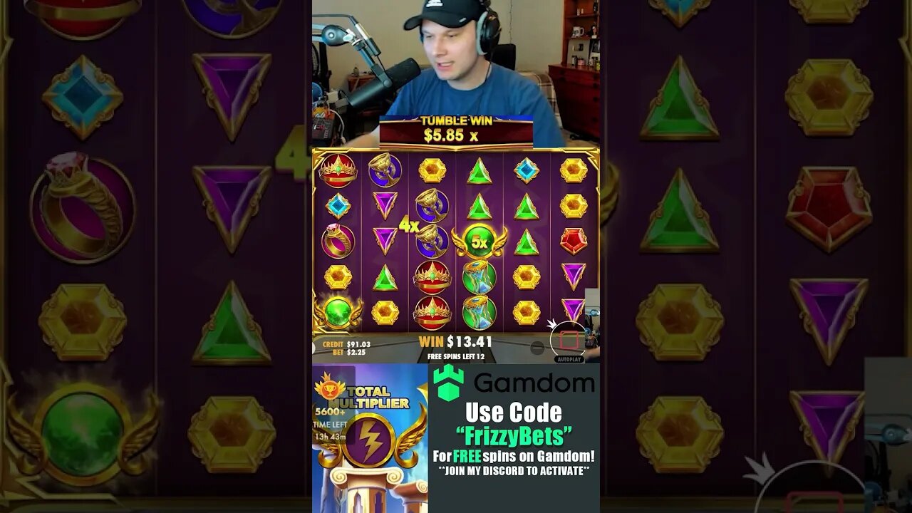 i spun in my BIGGEST Gates of OLYMPUS bonus yet! #shorts FULL VIDEO @frizzybets